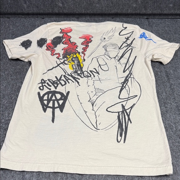 Will of The People a Bella Canvas Artistic Cream Tee with Red and Blue Accents - Picture 3 of 8